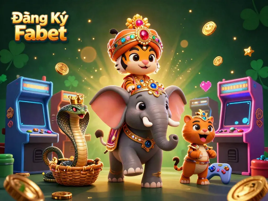 Engage in fun gaming experiences with Đăng Ký Fabet amidst a vibrant casino-themed digital world.
