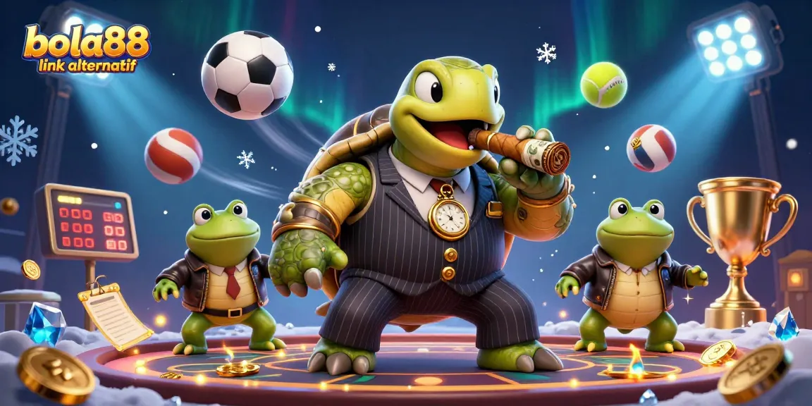 Bola88 link alternatif showcases thrilling sports betting with dynamic scenes and casino excitement.