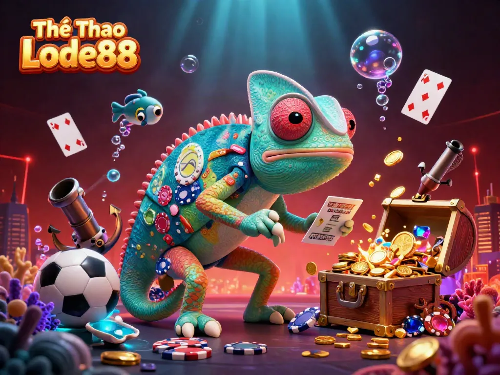 Thể Thao Lode88 showcases a lively sports betting scene with dynamic characters and vibrant game elements.