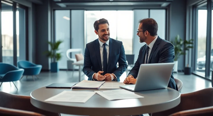 Headhunter Schweiz berät einen Klienten in einem modernen Büro über Karrieremöglichkeiten.