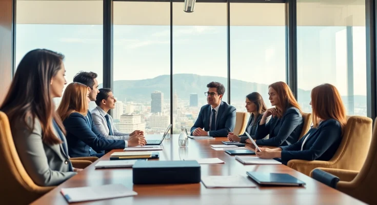 Headhunter Schweiz in action during a candidate meeting in a modern office setting.