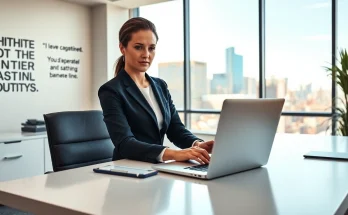 Headhunter Schweiz arbeitet im modernen Büro, engagiert in der Kandidatensuche.