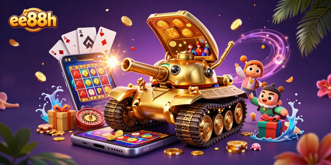 Experience the thrill of ee88h with vibrant casino action and a gold beetle tank full of excitement.