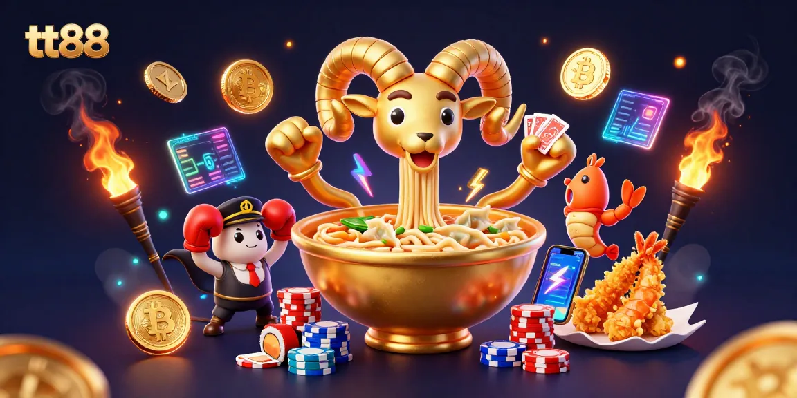 Engage in thrilling action at tt88 with a vibrant 3D casino scene featuring playful characters.